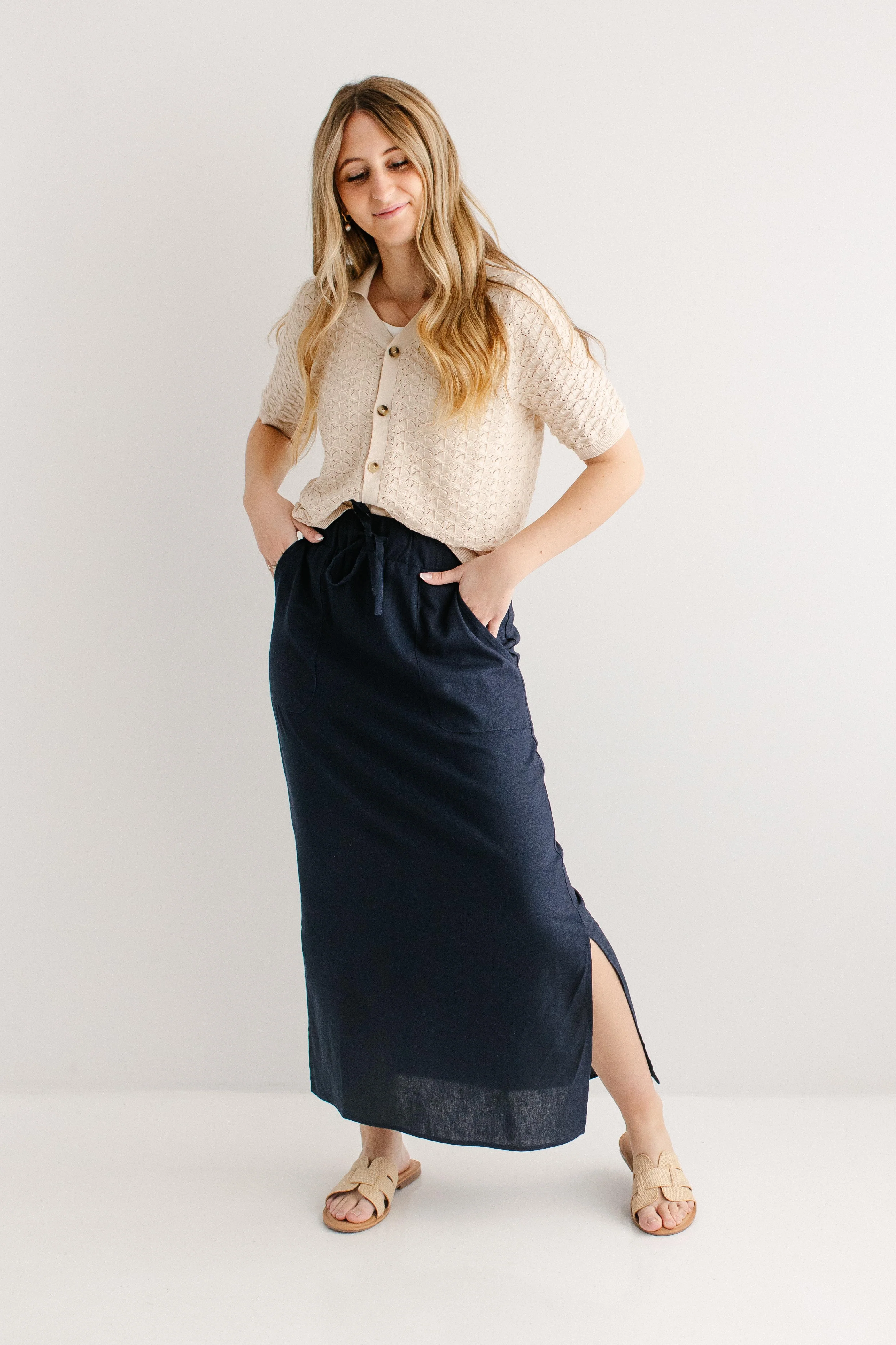 Winslet Tie Waist Maxi Skirt - Image 6