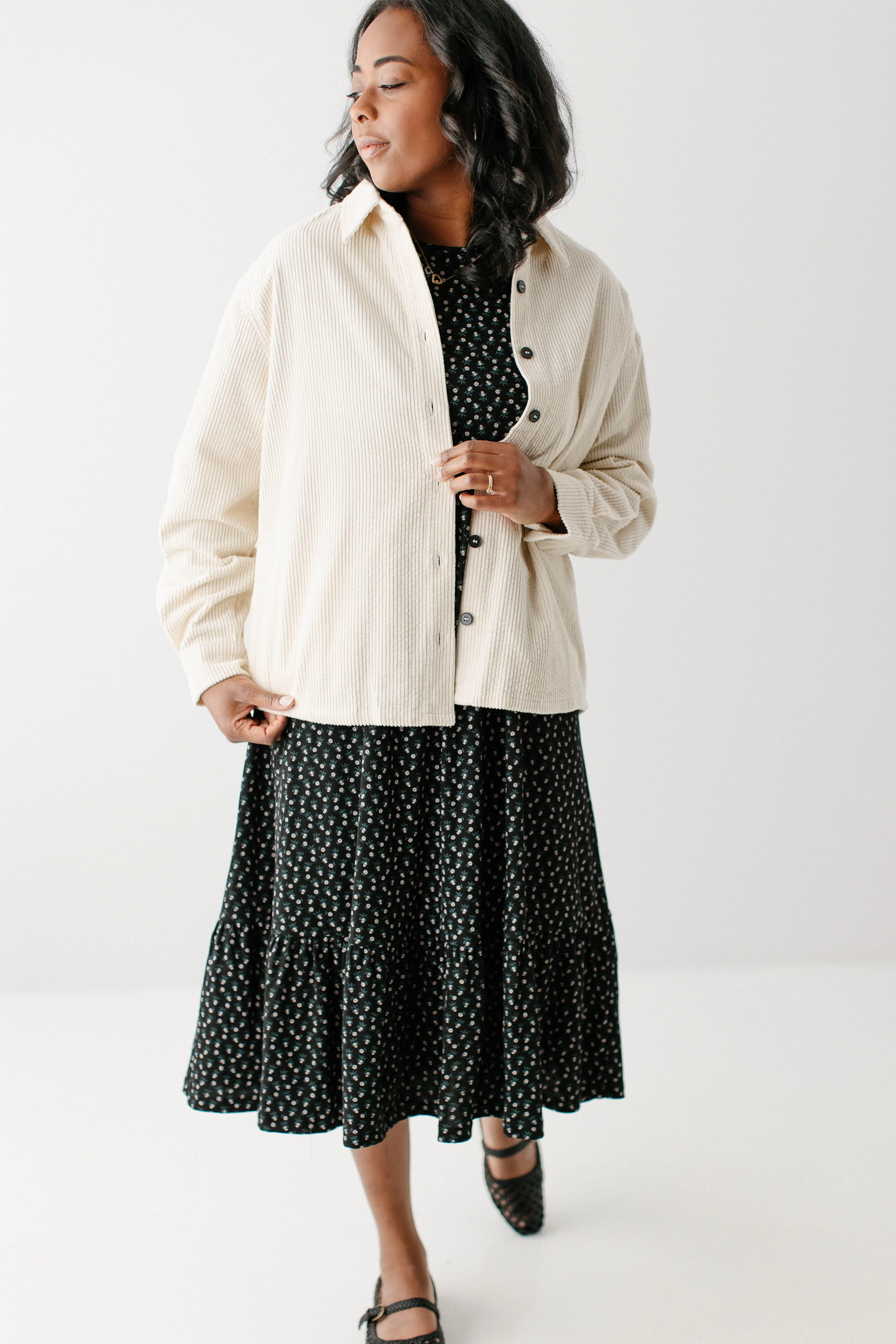 'Wynter' Corduroy Button Down Shacket FINAL SALE - Image 3